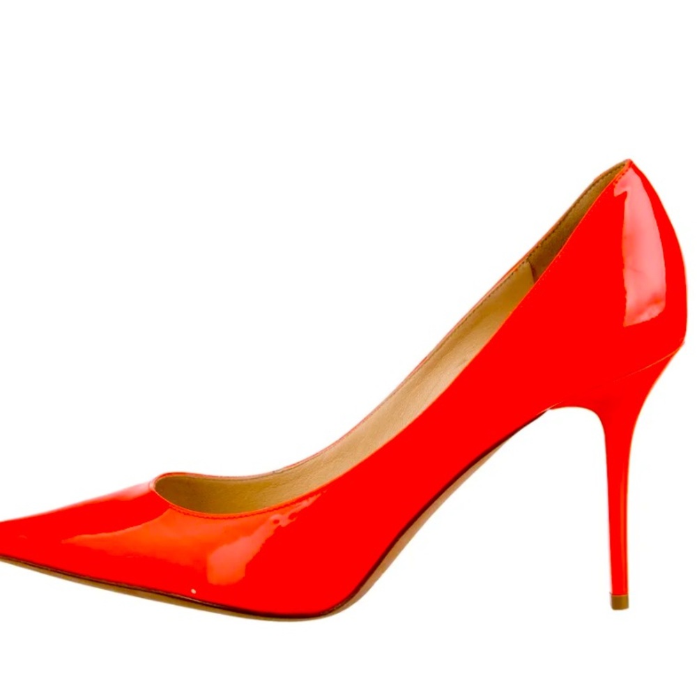 JIMMY CHOO orange leather pumps - unique very cool!